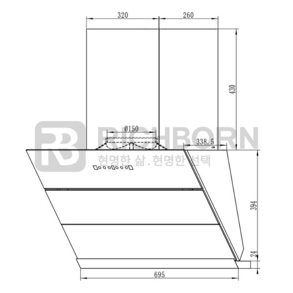 Máy hút mùi áp tường Richborn RHA70AHMB0