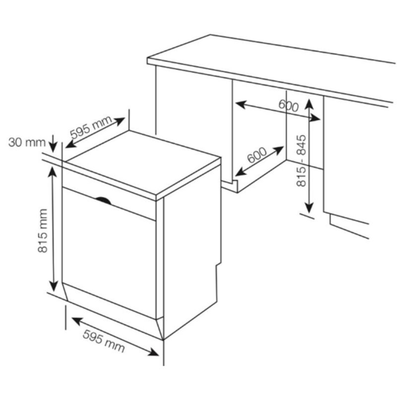 Máy rửa bát bán âm Richborn RDG6080SQB1