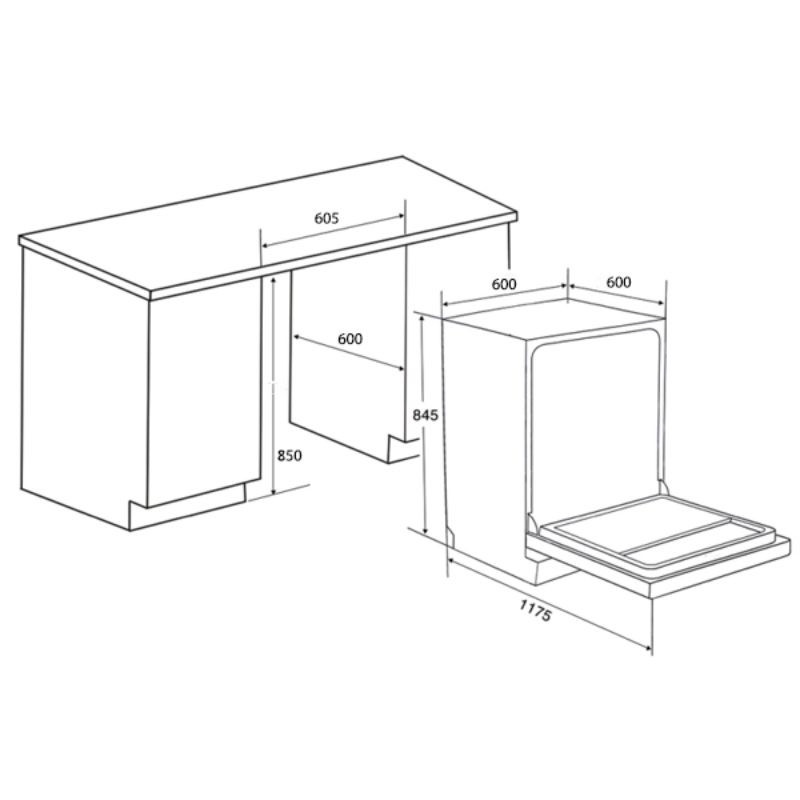 Máy rửa bát độc lập Spelier SP 16DWKT/B3