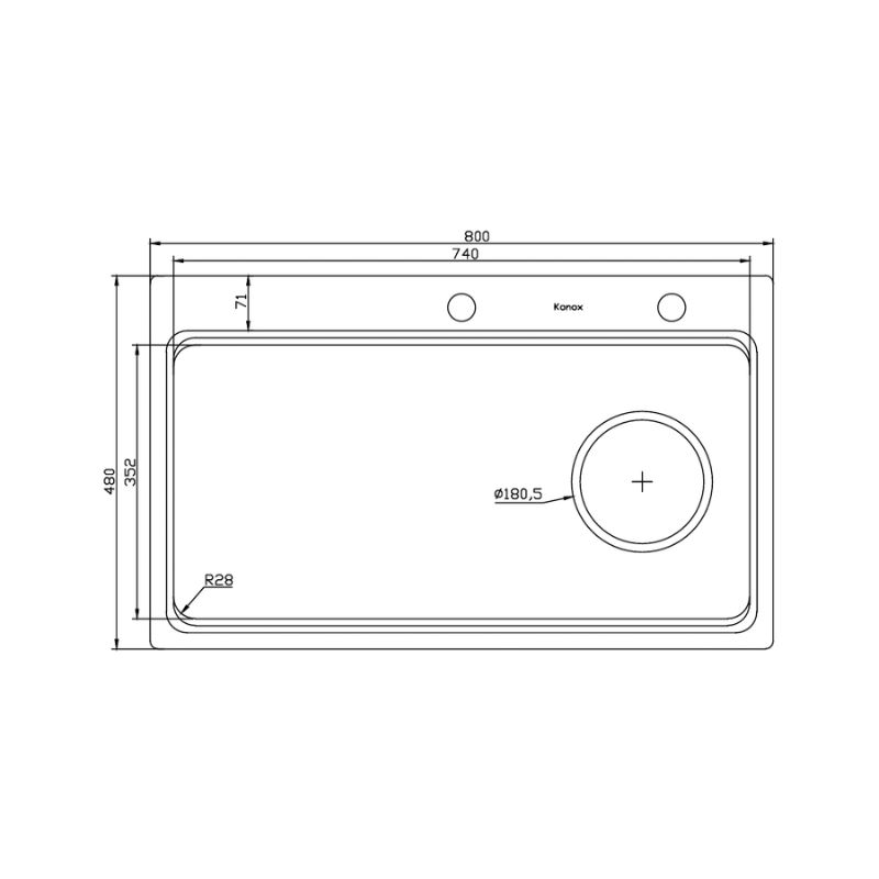 Chậu rửa bát inox 1 hố Konox Workstation Sink KN8048TS Dekor4