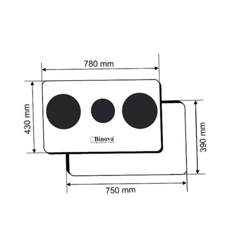 Bếp từ Binova 3 vùng nấu BI-334-ID lắp âm1