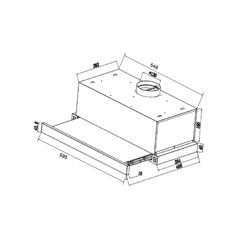 Máy hút mùi âm tủ Binova BI-26-GT-600