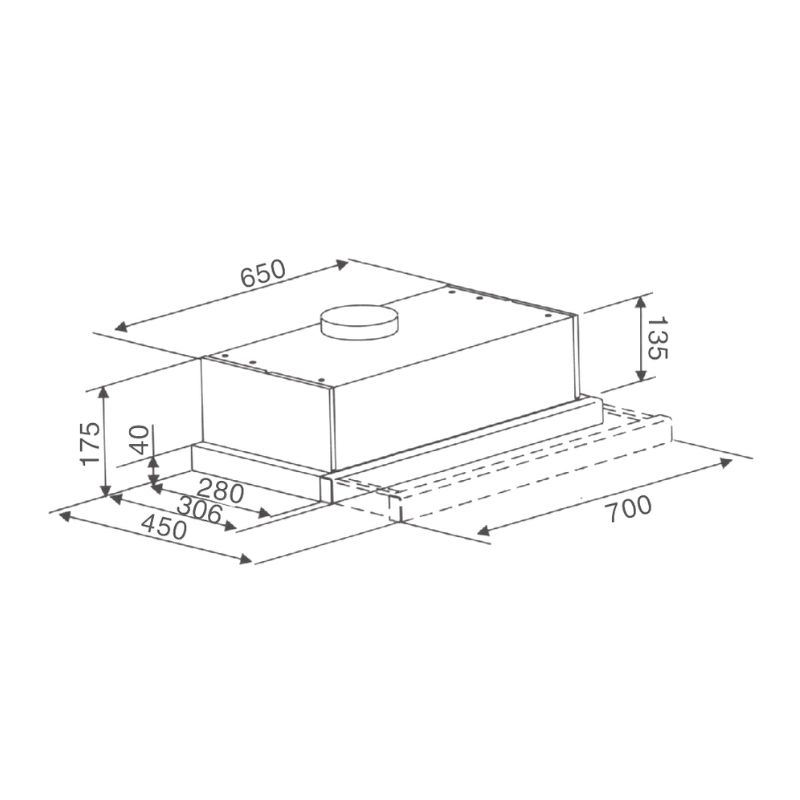 Máy hút mùi âm tủ Binova BI-28-B-070