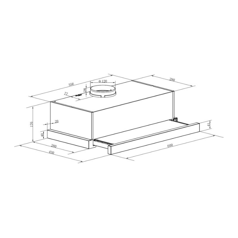 Máy hút mùi âm tủ Binova BI-28-W-061