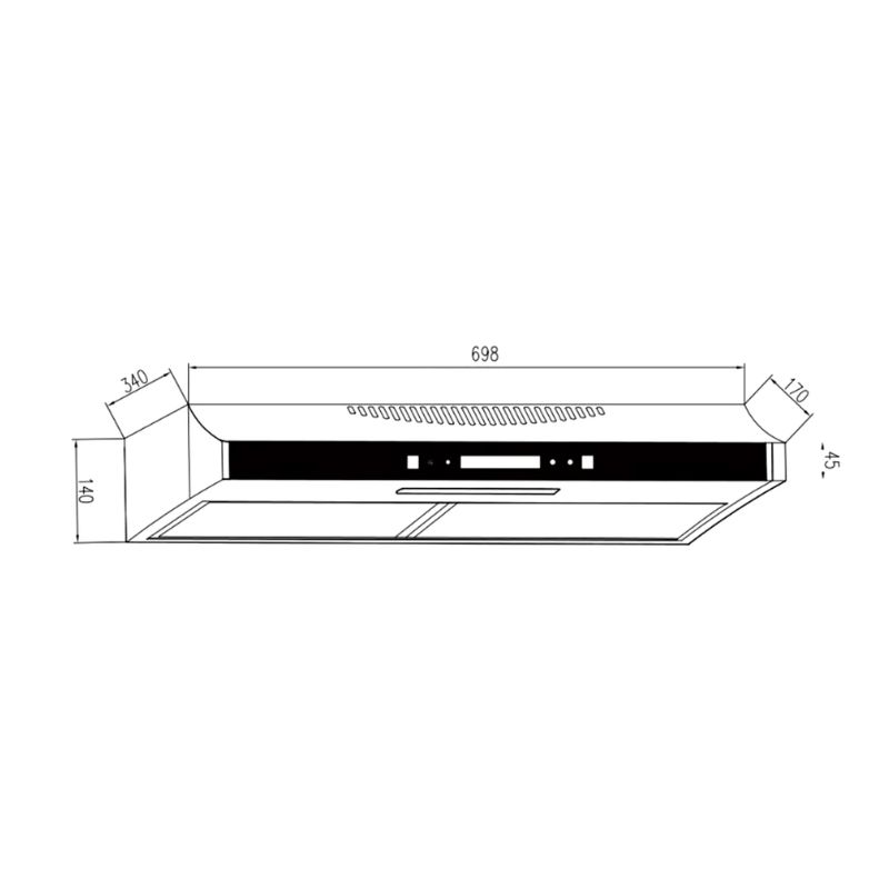 Máy hút mùi áp tường Binova BI-23-GT-070