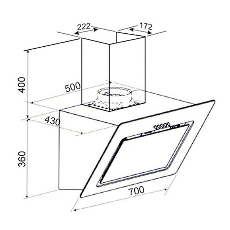 Máy hút mùi áp tường Binova BI-65-IG-070