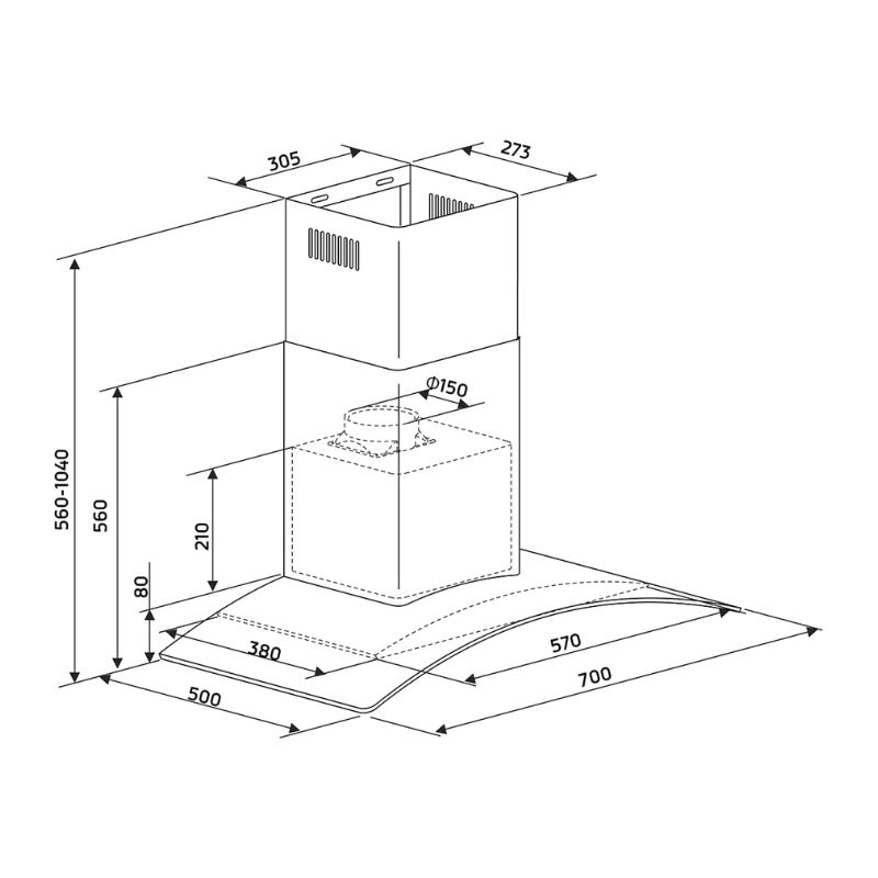 Máy hút mùi áp tường Binova BI-58-GT-070