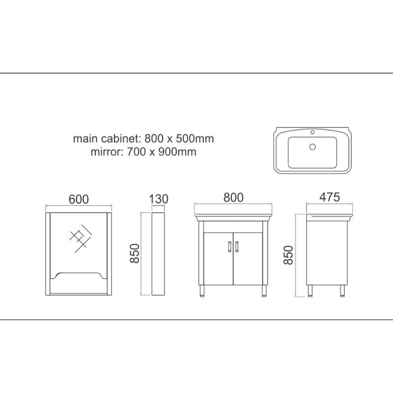 Bộ tủ chậu Gorlde GD-1020