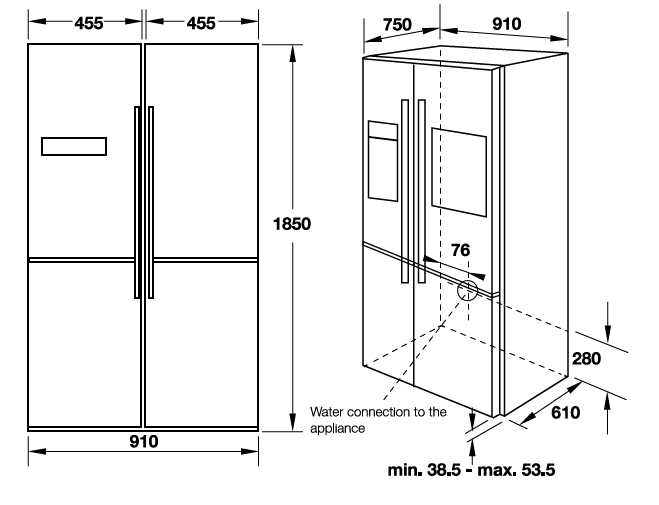 Tủ lạnh 4 cửa Hafele 539.16.2300