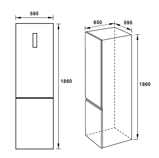 Tủ lạnh đơn ngăn đá dưới Hafele H-BF234 534.14.2300