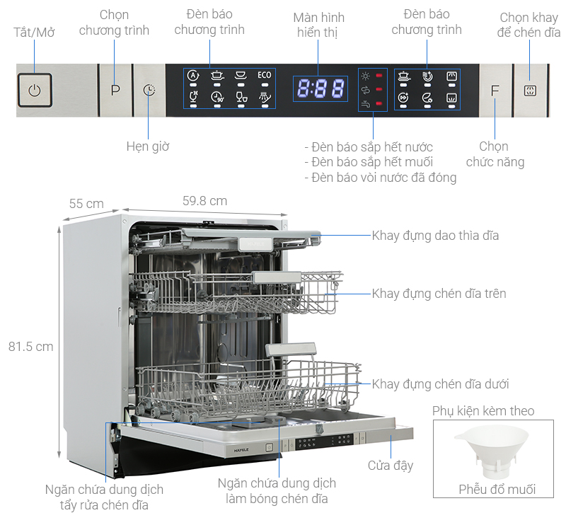 Máy rửa bát Hafele HDW-FI60AB 538.21.3304