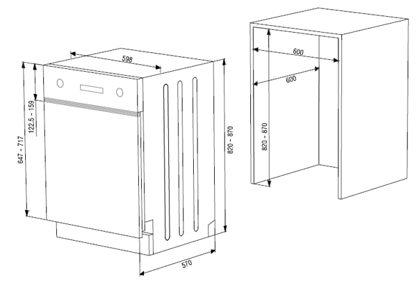 Máy rửa chén bát âm bán phần Hafele HDW-HI60B 533.23.2100