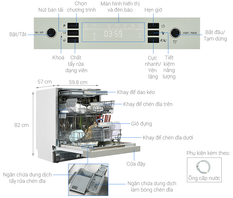 MÁY RỬA BÁT HAFELE HDW-HI60C 533.23.1206