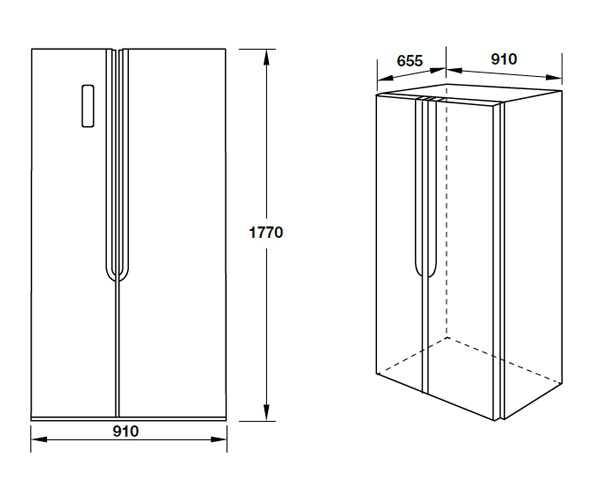 Tủ lạnh SIDE-BY-SIDE Hafele HF-SBSID 534.14.0200