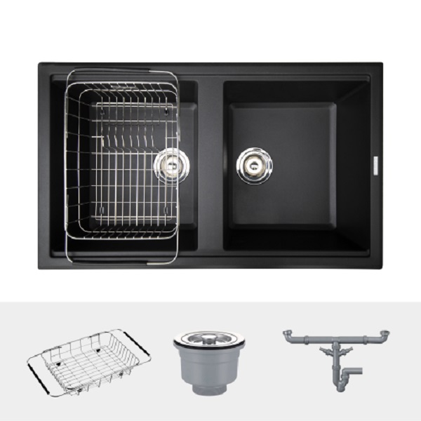 Chậu rửa bát Konox Granite Sink Phoenix Smart 860 Black0