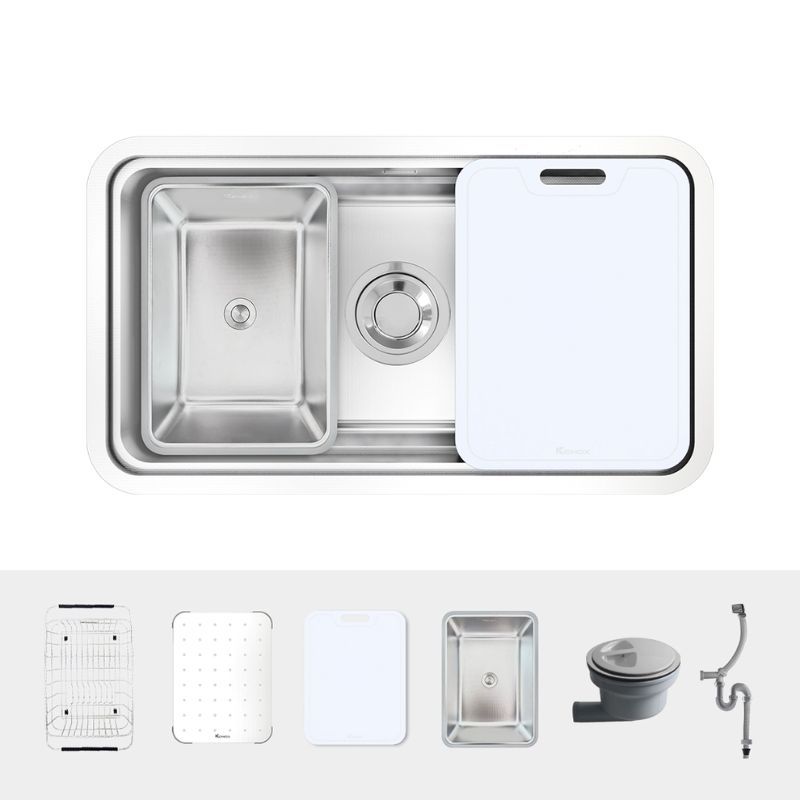 Chậu rửa bát inox 1 hố Konox KN8347SU Dekor0