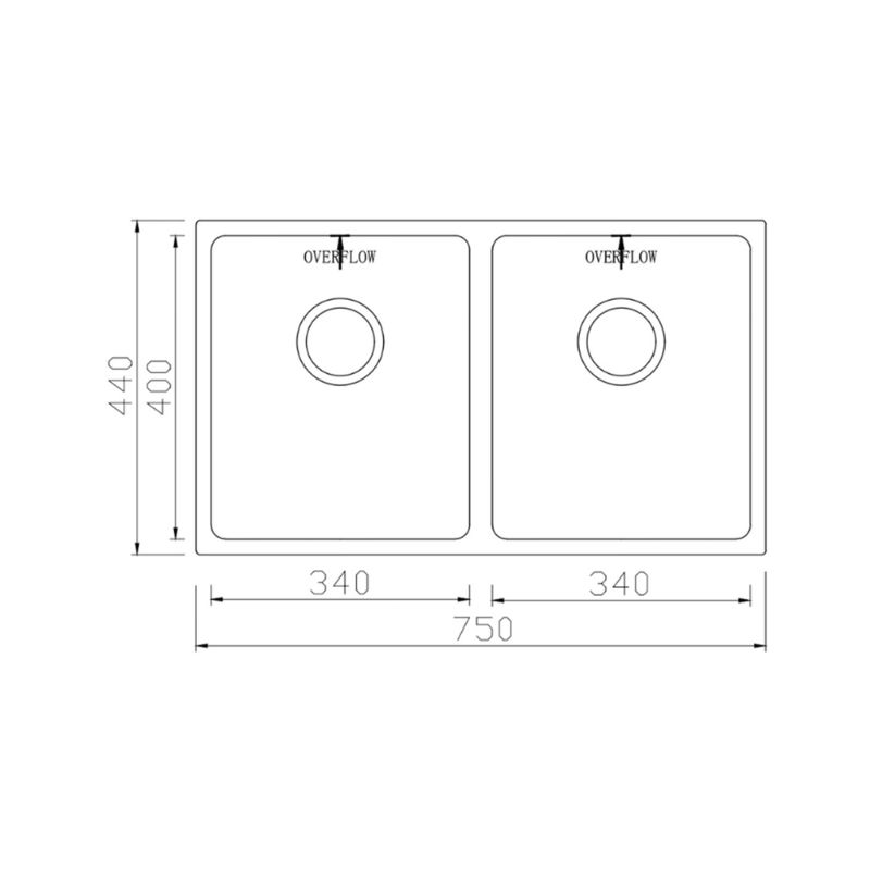 Chậu rửa bát inox 2 hố Konox Cube 7544DU1