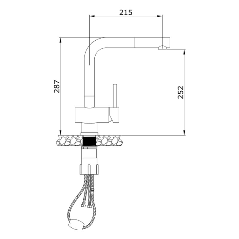 Vòi rửa bát nóng lạnh Konox KN1337 có dây rút2