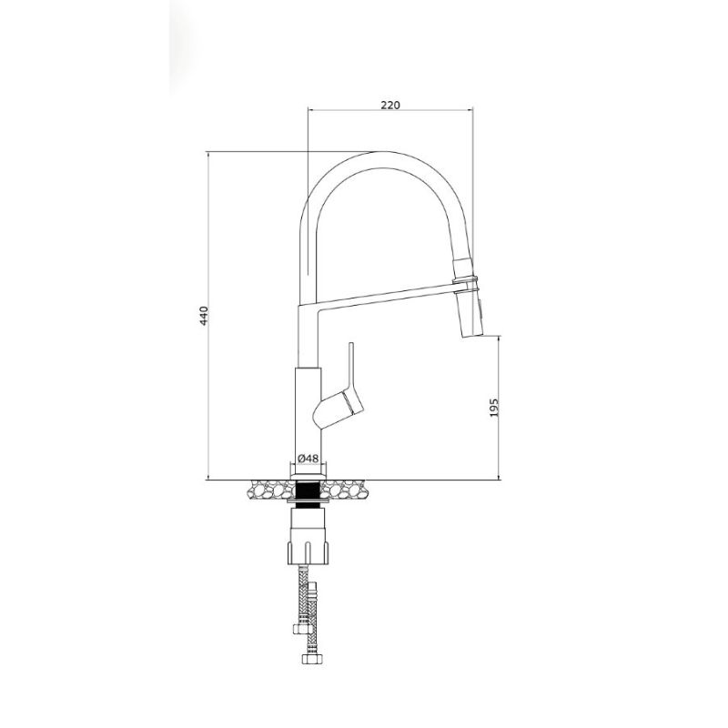 Vòi rửa bát nóng lạnh Konox Tema Nickel2