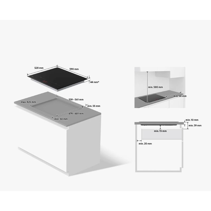 Bếp từ Samsung 4 vùng nấu NZ64B5066FK/SV lắp âm1