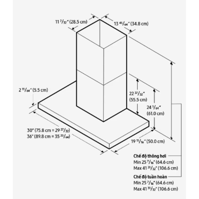 Máy hút mùi áp tường Samsung Bespoke NK36CB665WWHSV2