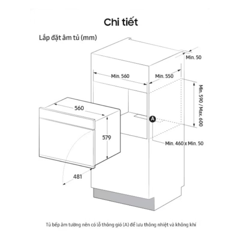 Lò nướng âm tủ 76 lít Samsung Bespoke NV7B6675CAA/SV6