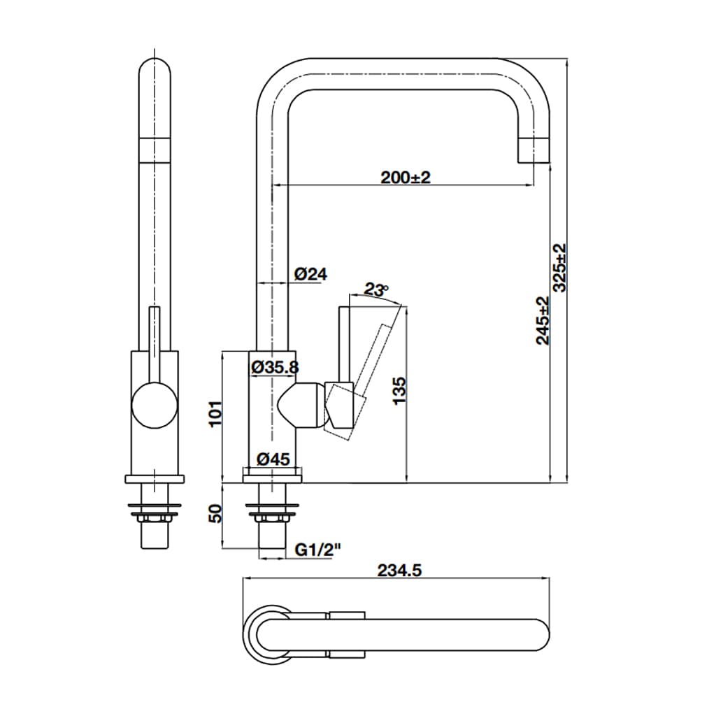 Vòi rửa bát Hafele HT21-CC1F245U 577.55.2601