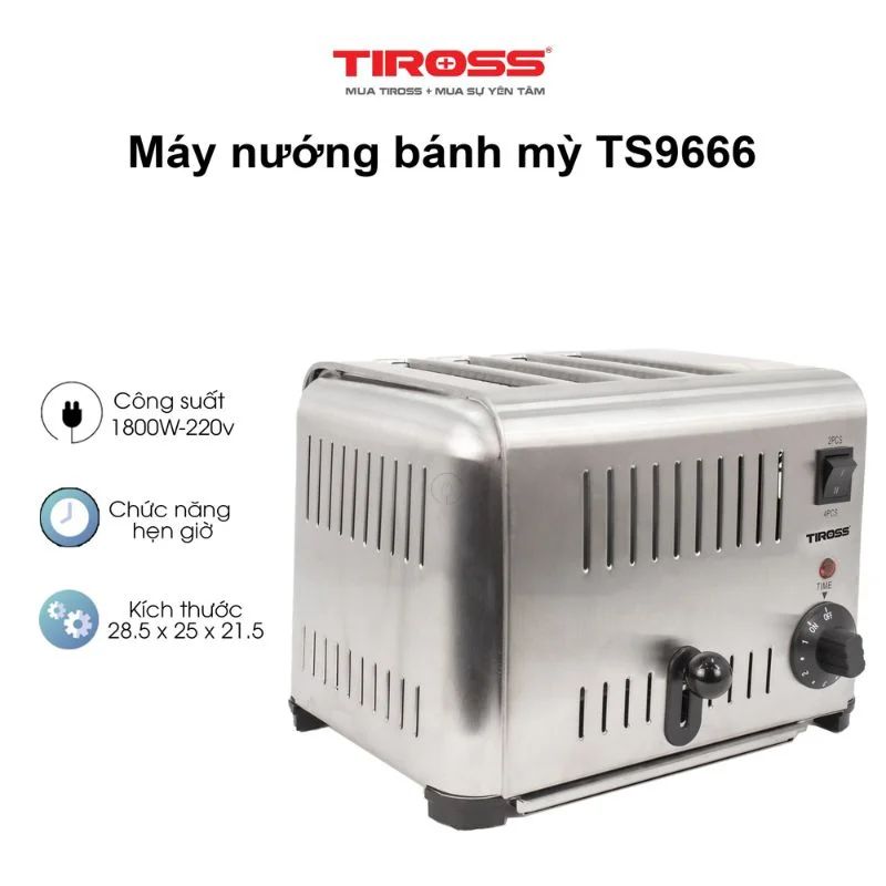 Lò nướng điện (kẹp nhảy 4 lát) Tiross TS96660