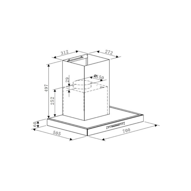 Máy hút mùi áp tường Hafele HC-W705B 533.87.3770