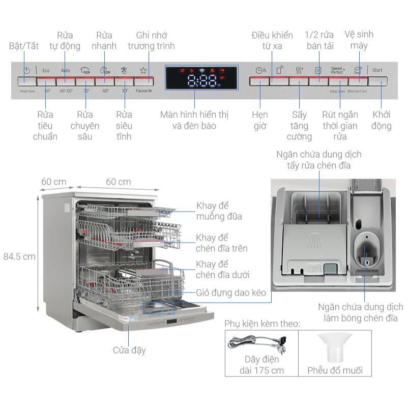 Máy rửa bát độc lập Bosch SMS6ZDI08E Serie 61