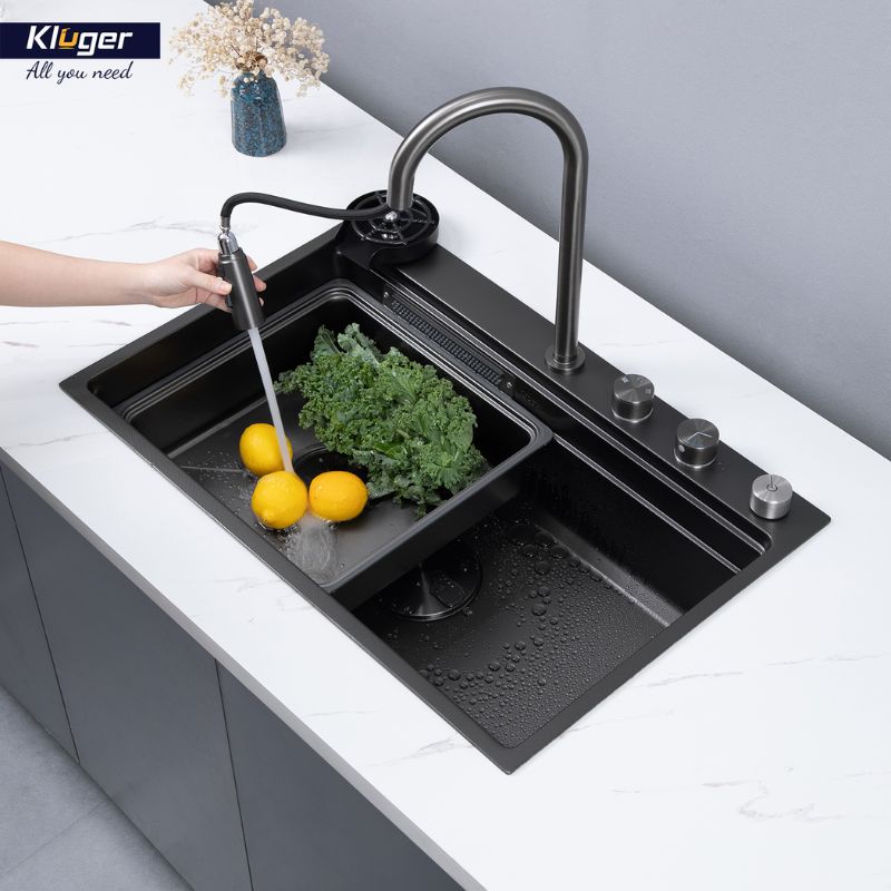 Chậu rửa bát 1 hố Kluger KWF8161FB-S76W Plus0