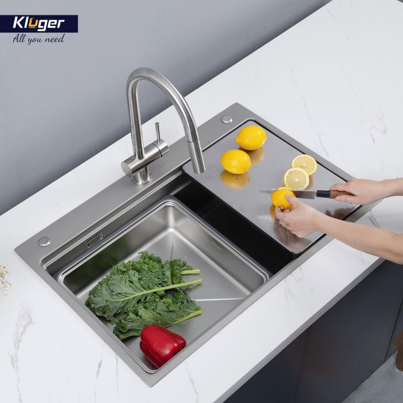 Chậu rửa bát 1 hố Kluger KWF8161FS-S76 Plus1