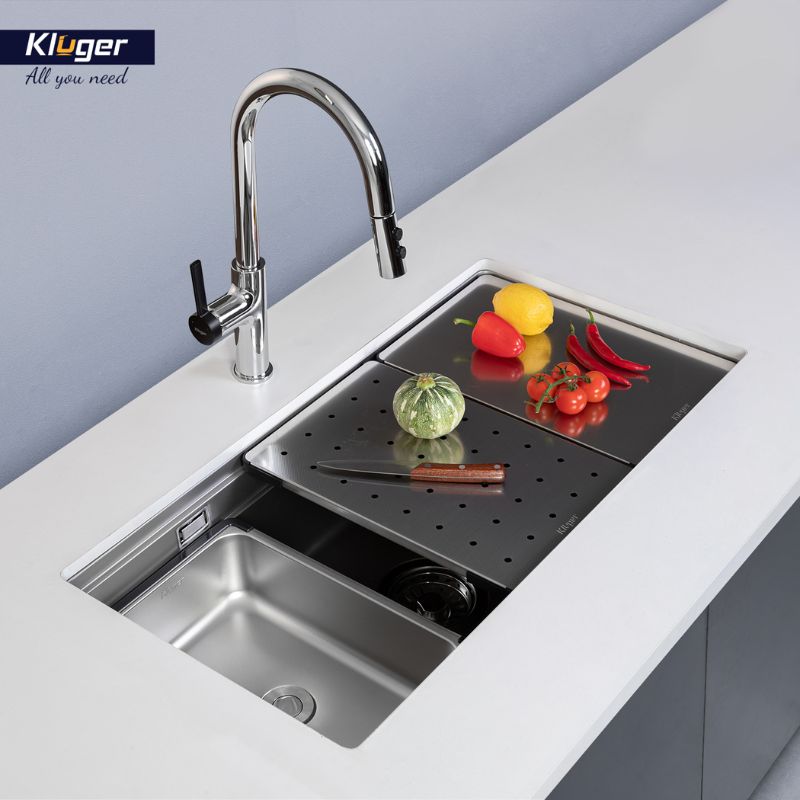 Chậu rửa bát 1 hố Kluger KWU8161FS-S86 Plus1