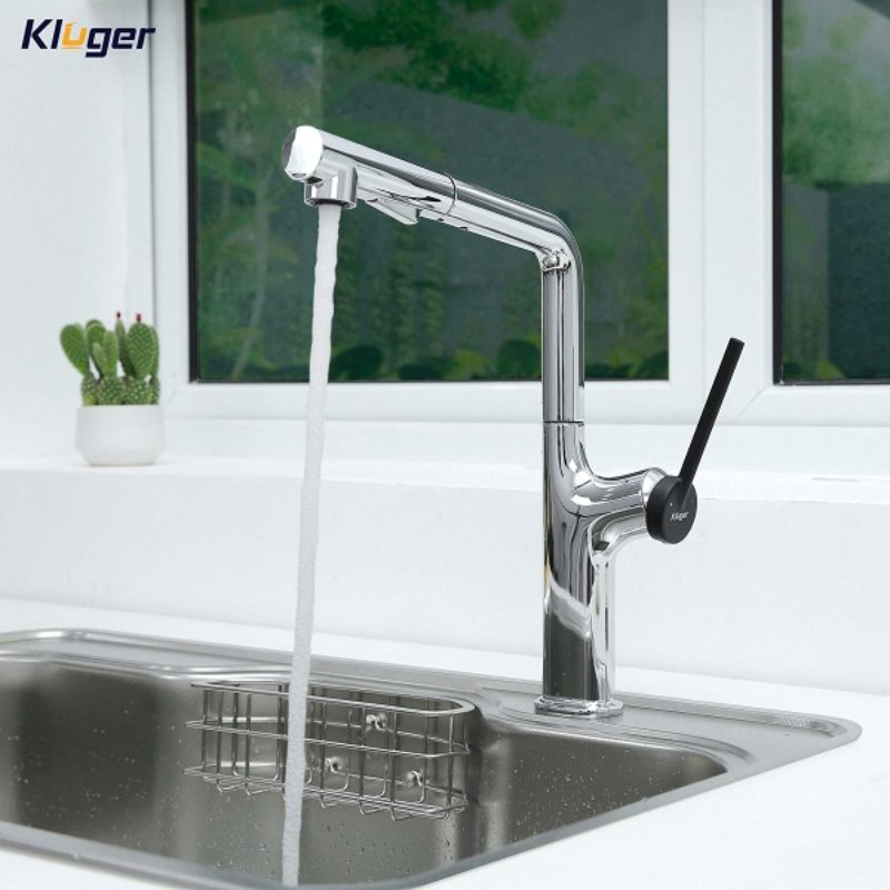 Vòi rửa bát nóng lạnh Kluger KLF0001C có dây rút0