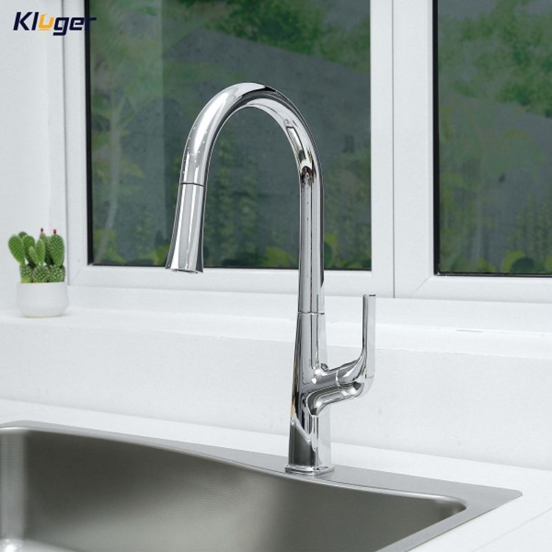 Vòi rửa bát nóng lạnh Kluger KLF0002C có dây rút0