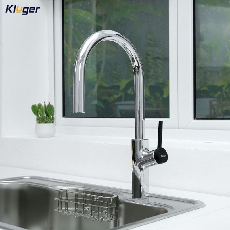 Vòi rửa bát nóng lạnh Kluger KLF0006C có dây rút1