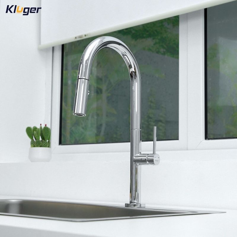 Vòi rửa bát nóng lạnh Kluger KLF0010C có dây rút0