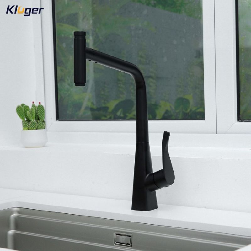 Vòi rửa bát nóng lạnh Kluger KLF0016B có dây rút1