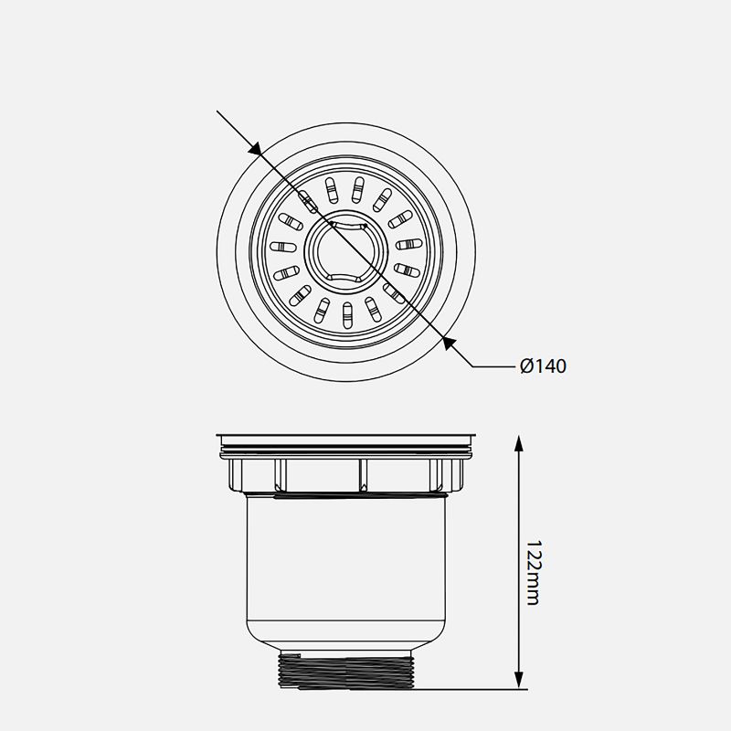 Bát rác inox Kluger KS-501DN1451