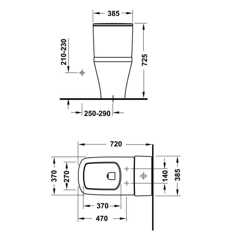 Bồn cầu một khối Duravit Durastyle 588.45.4520