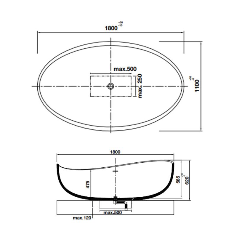 Bồn tắm đặt sàn HVN8015 Hafele 588.87.6000