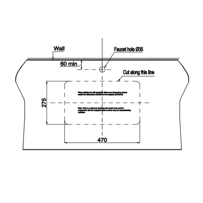 Chậu lavabo âm bàn Sapporo 545 Hafele 588.79.0140