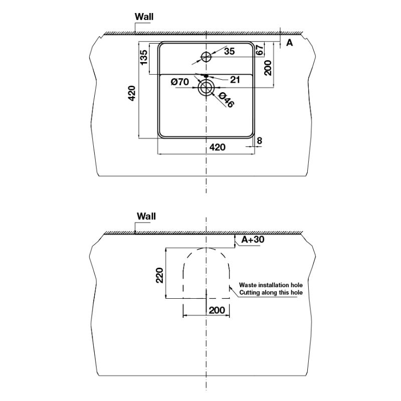 Chậu lavabo đặt bàn Sapporo Hafele 588.79.0722