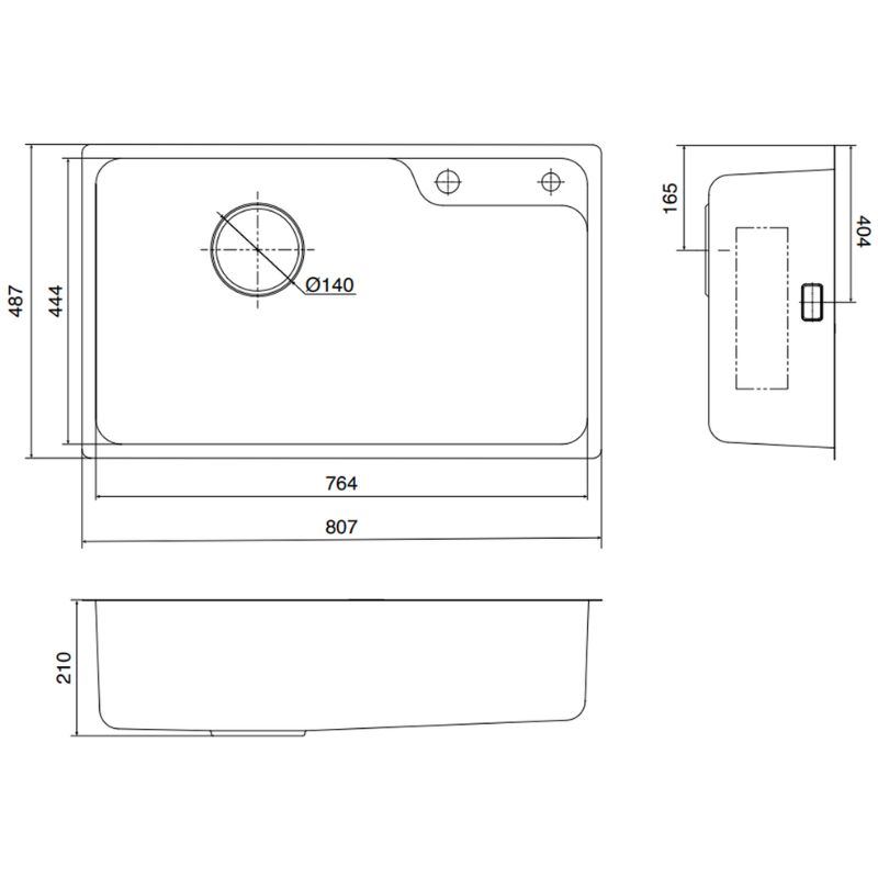 Chậu rửa bát 1 hố Kluger KF8171FS-S802