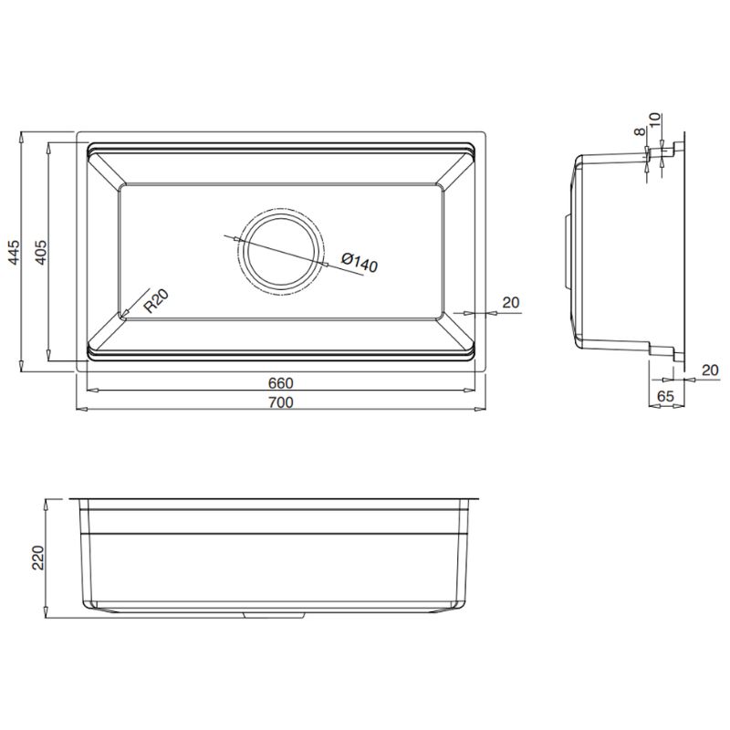 Chậu rửa bát 1 hố Kluger KWU8161FB-S702