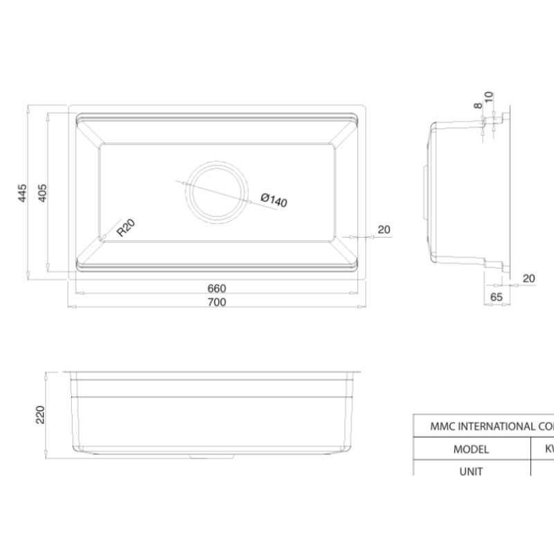 Chậu rửa bát 1 hố Kluger KWU8161FS-S702