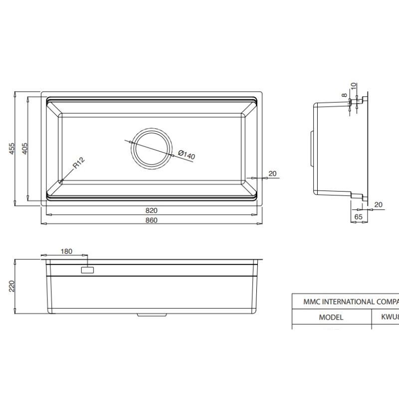 Chậu rửa bát 1 hố Kluger KWU8161FS-S86 Plus2