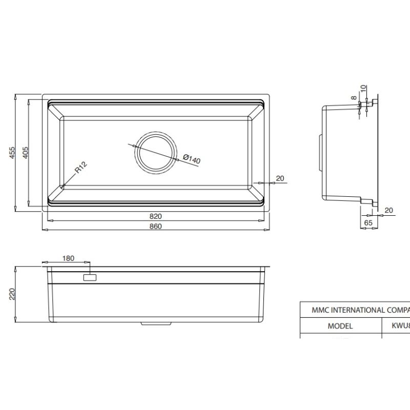 Chậu rửa bát 1 hố Kluger KWU8161FS-S862