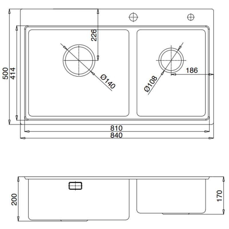 Chậu rửa bát 2 hố Kluger KW8211S-S842