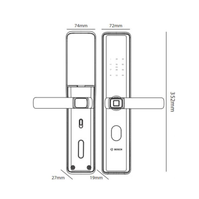 Khóa cửa vân tay Bosch ID30 EU Gray1